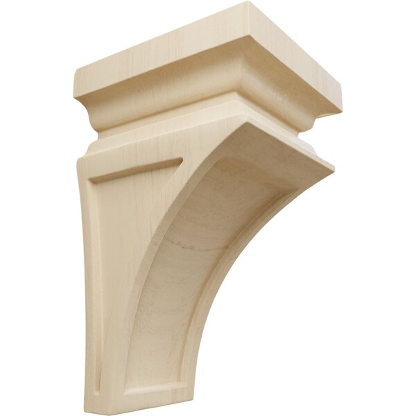 Ekena Millwork 3 1/2"W x 3 3/4"D x 6"H Mini Nevio Wood Corbel, Rubberwood CORW03X03X06NERW - main